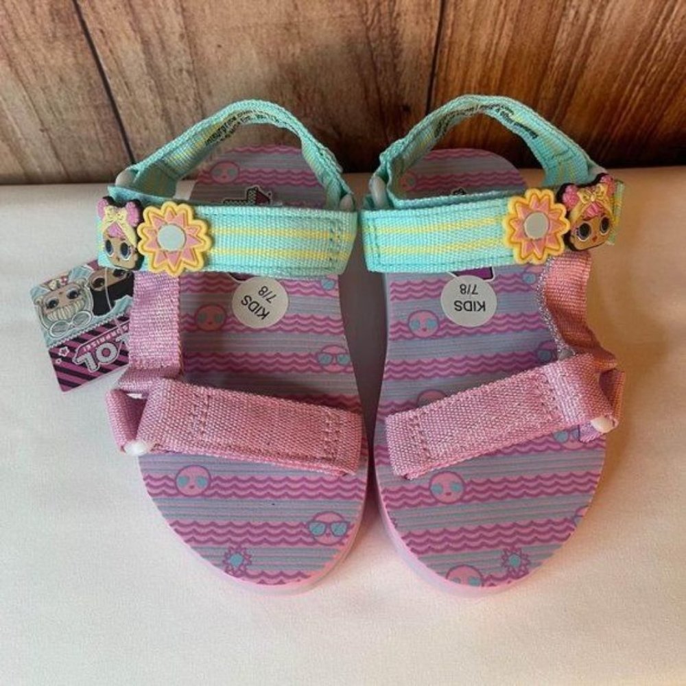 LOL Surprise Sandals Girls 7/8 EVA Pink Purple - Picture 2 of 3